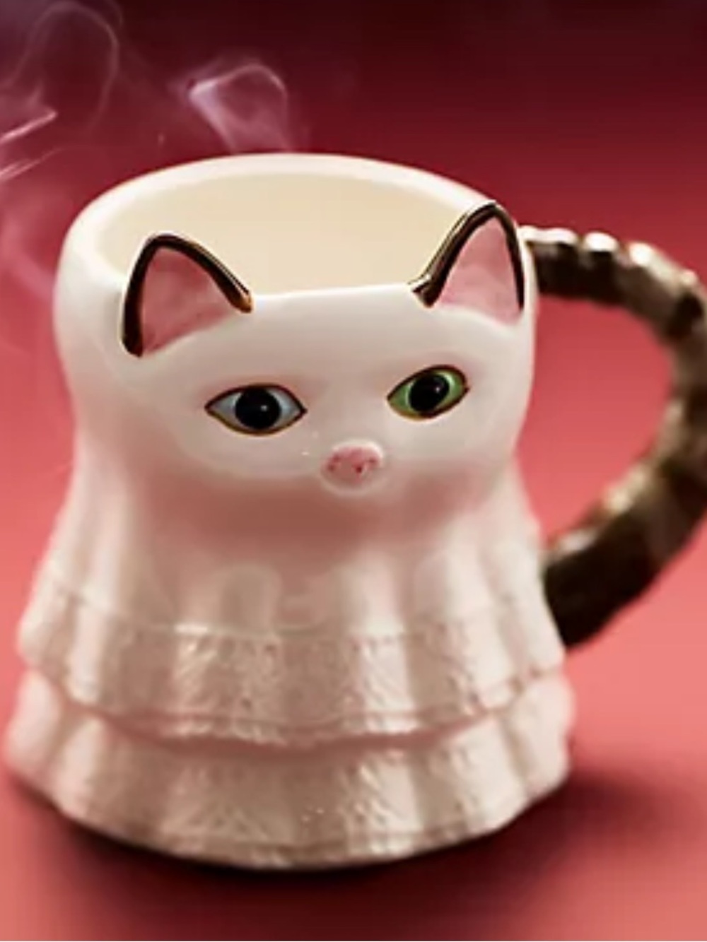 Anthropologie Peluche Halloween Stoneware Cat Mug